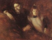 Eugene Carriere Alphonse Daudet and his Daughter China oil painting reproduction